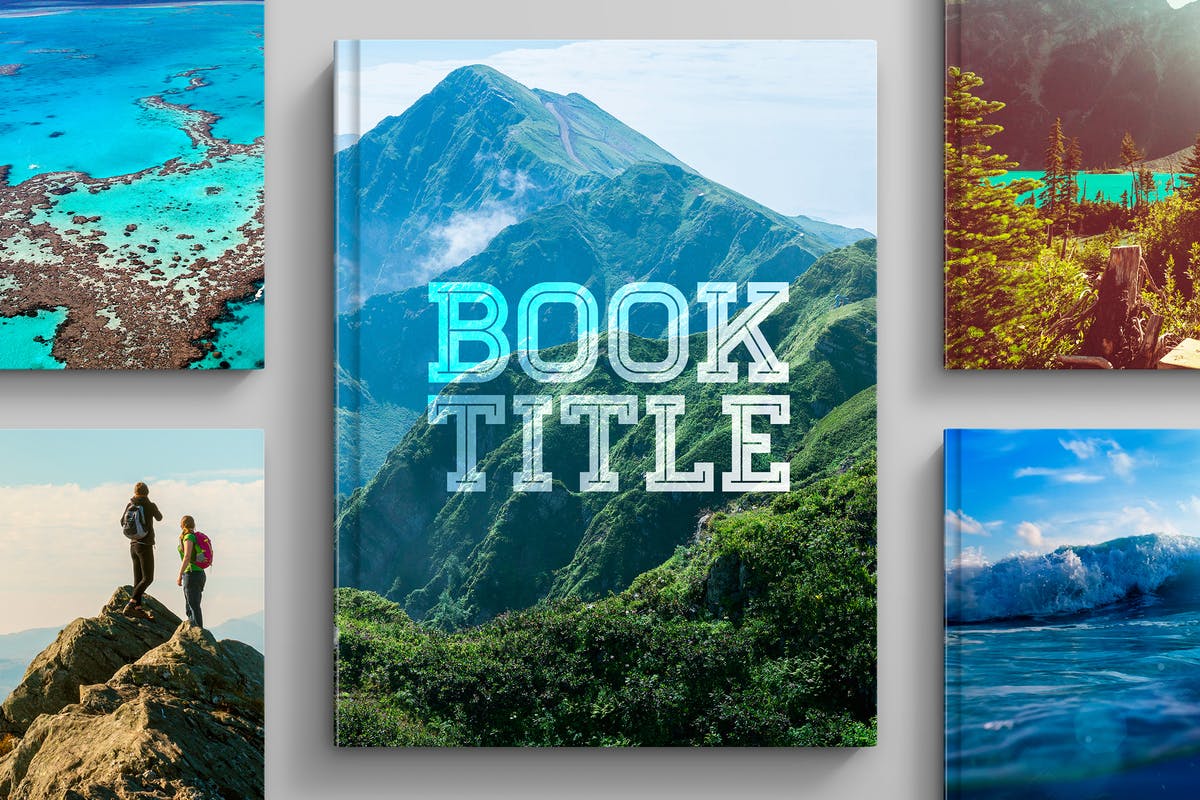 精装封面设计书籍样机 Hardcover Book Mockup: Straight