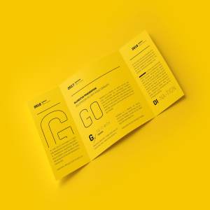 方形折页小册子展示样机下载 Square Gatefold Brochure Mockup-[psd]