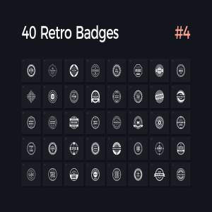 40款圆形复古徽章模板 Vol. 4 40 Retro Badges Vol. 4插图1