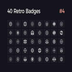 40款圆形复古徽章模板 Vol. 4 40 Retro Badges Vol. 4