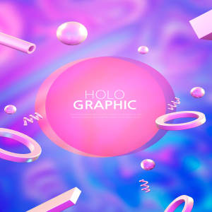 彩色渐变全息科技背景海报设计素材