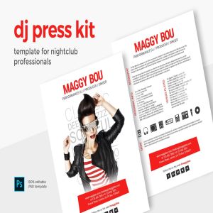 DJ/MC/音乐制作人宣传单设计模板 Press Kit for DJ / MC / Producer