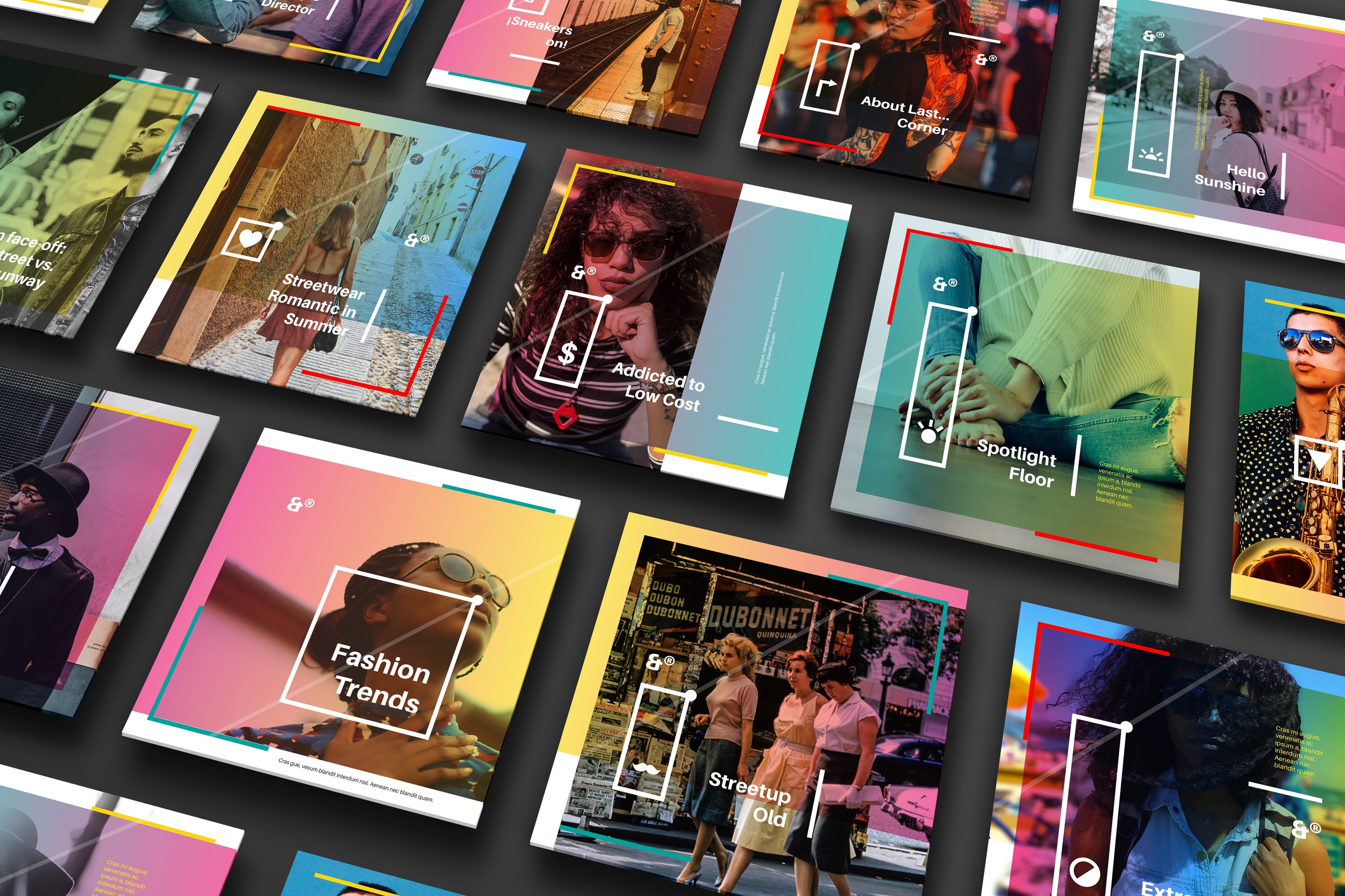 方形UI设计效果透视图等距样机模板02 Square Perspective Mockup 02