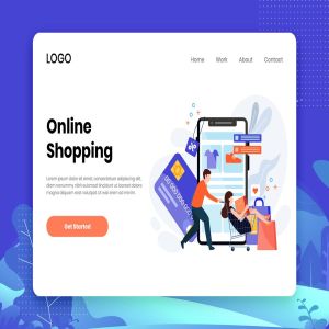 扁平设计风格在线购物场景矢量插画 Online Shopping illustrations in flat design