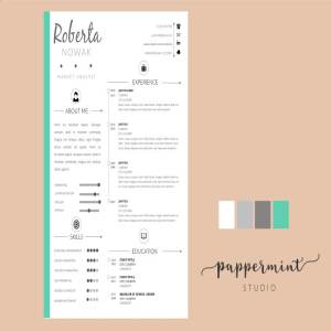 现代简约风个人电子简历模板/介绍信模板 Resume Template + Cover Letter WORD