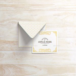 A6明信片和信封邀请传单设计样机 A6 Postcard & Envelope Invitation Flyer MockUp