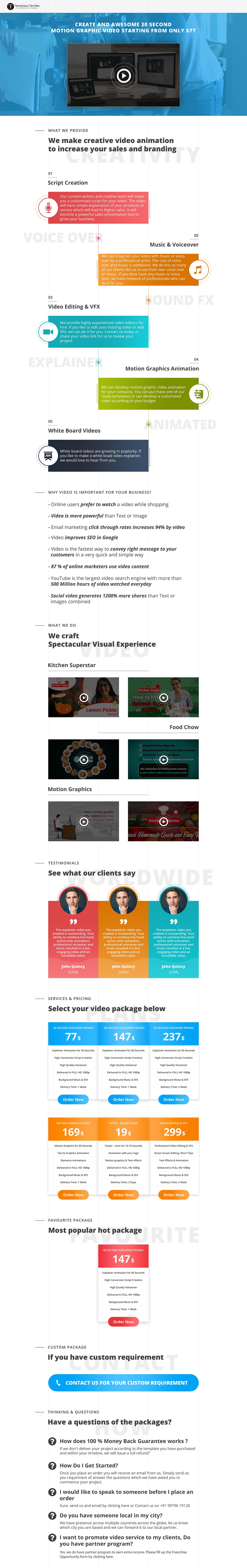 动态图形网页模板Motion Graphics Web Page Template