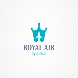 航空飞行学院校徽标志设计模板 Plane Logo Template插图1