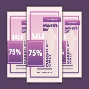 妇女节商店折扣广告传单设计模板 Women’s Day Sale Flyer