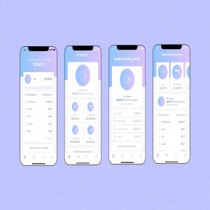 电子钱包APP应用用户中心UI界面模板[浅紫色配色方案]v3 Mobile Finance Home Ui – FD