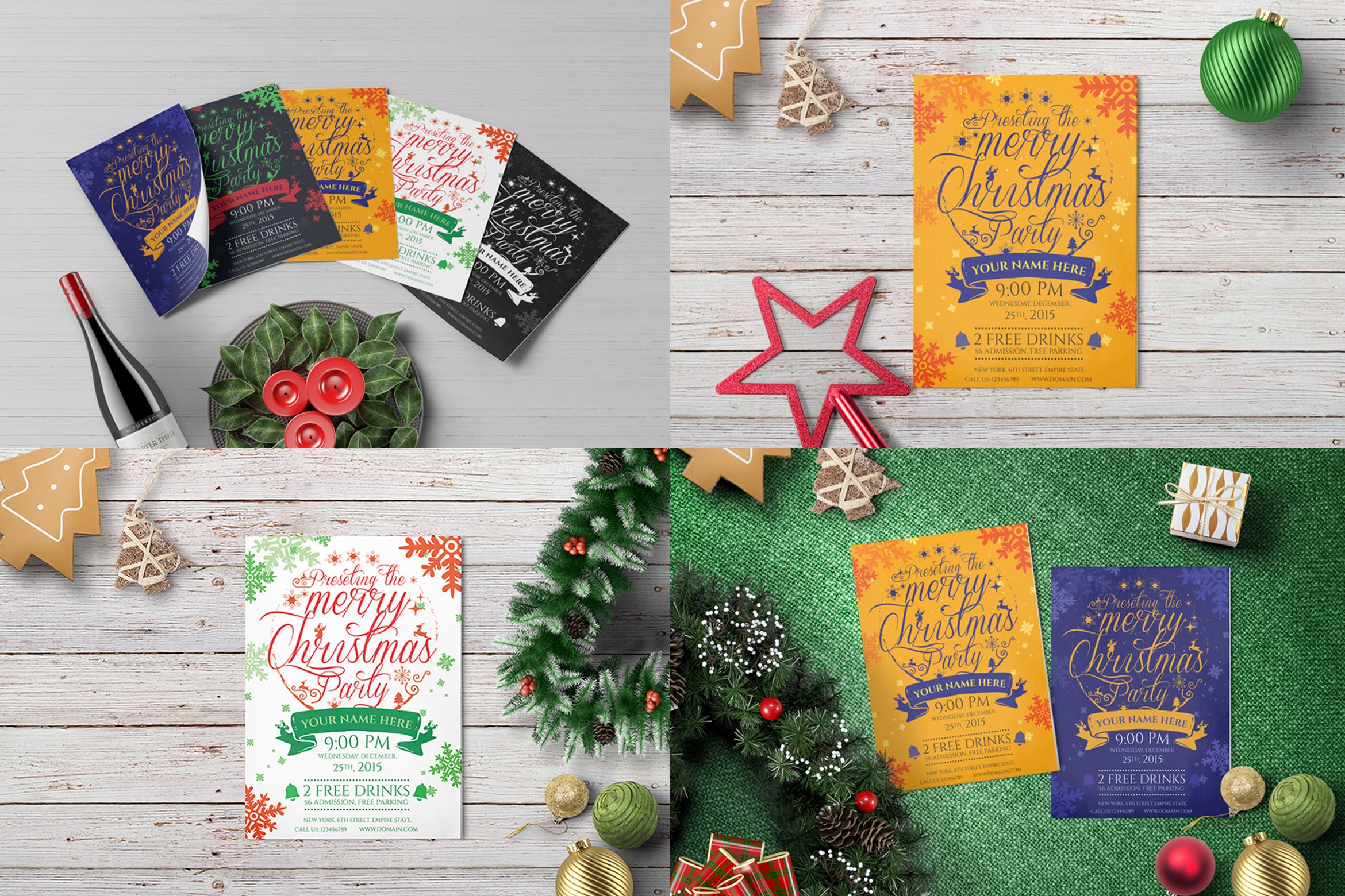 圣诞节活动邀请海报传单设计模板v03 Christmas Party – Flyer Template 03