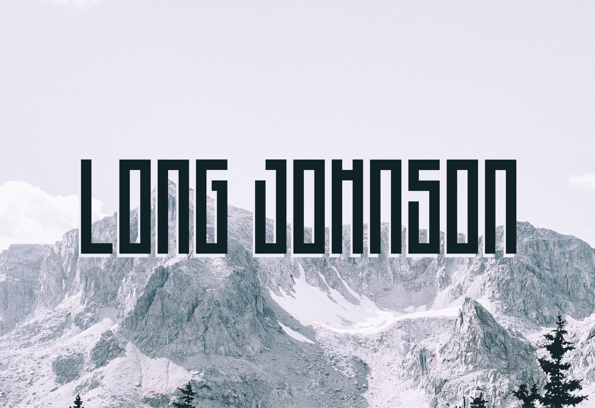 海报标题设计英文无衬线粗体字体 Long Johnson Font