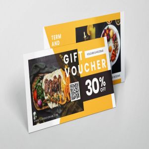 餐厅礼品券/优惠券AI＆PSD模板 Restaurant AI and PSD Gift Voucher