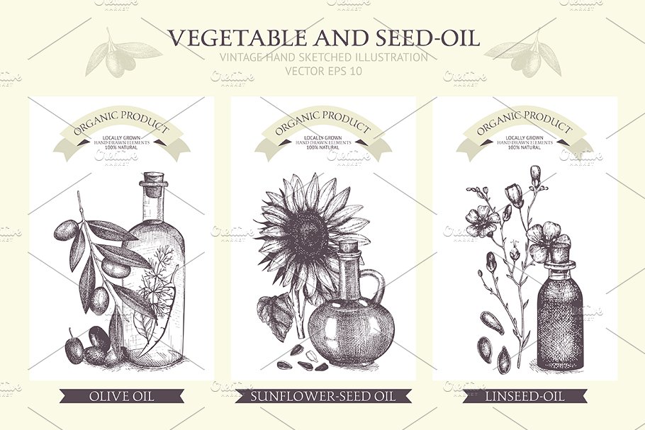植物油相关设计素材包 Seed Oil Design Collection