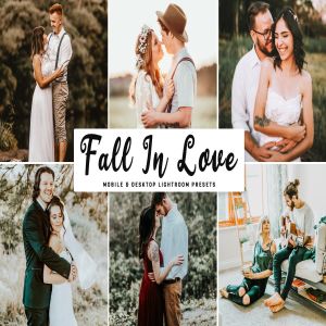 婚纱/爱情主题摄影专用LR调色预设 Fall In Love Mobile & Desktop Lightroom Presets