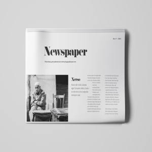 报纸印刷效果图顶视图样机模板 Newspaper Top View Mockup