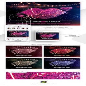 俱乐部活动宣传海报模板 club party flyer [psd]