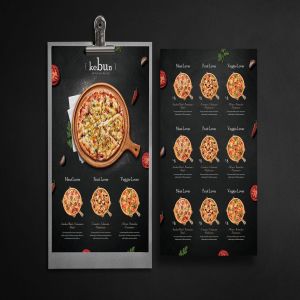 披萨店食品黑色排版菜单设计模板 Rustic Pizza Menu – Flyer