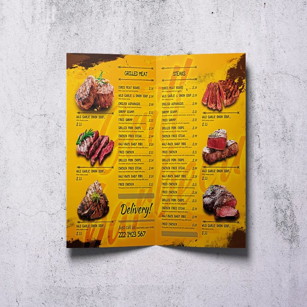 bbq西式烧烤菜单设计模板 bbq vintage food menu bundle插图2