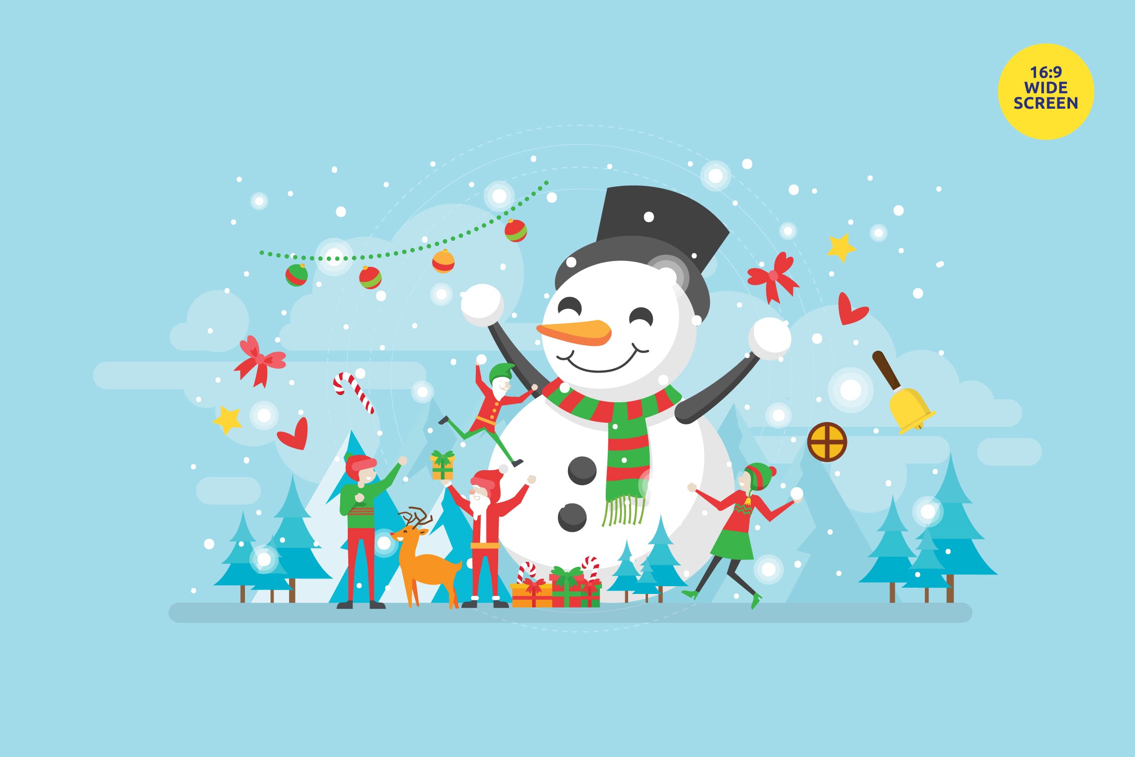 圣诞快乐时刻矢量概念插画素材 Happy Christmas Moment Vector Illustration Concept