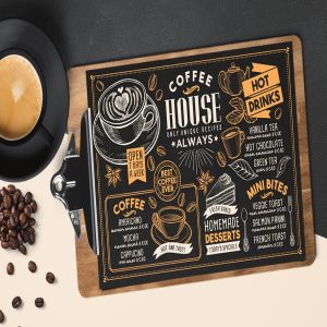 复古粉笔画设计咖啡馆菜单PSD模板 Coffee Menu Template