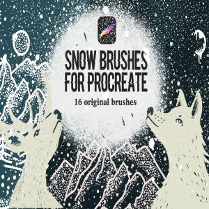雪景手绘必备利器-Procreate雪花图案笔刷 Snow Brushes for Procreate