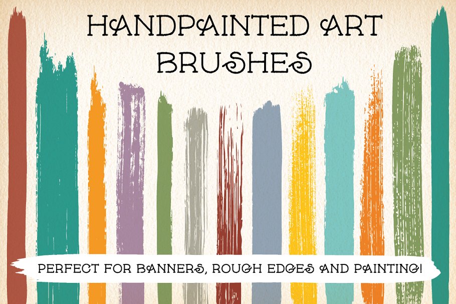 手绘画笔笔画笔触AI笔刷 Hand-painted Art Brushes