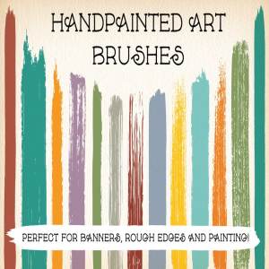手绘画笔笔画笔触AI笔刷 Hand-painted Art Brushes