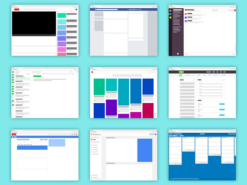 最主流的12个网站布局结构模板 12 Popular Website Layouts Sketch Freebie