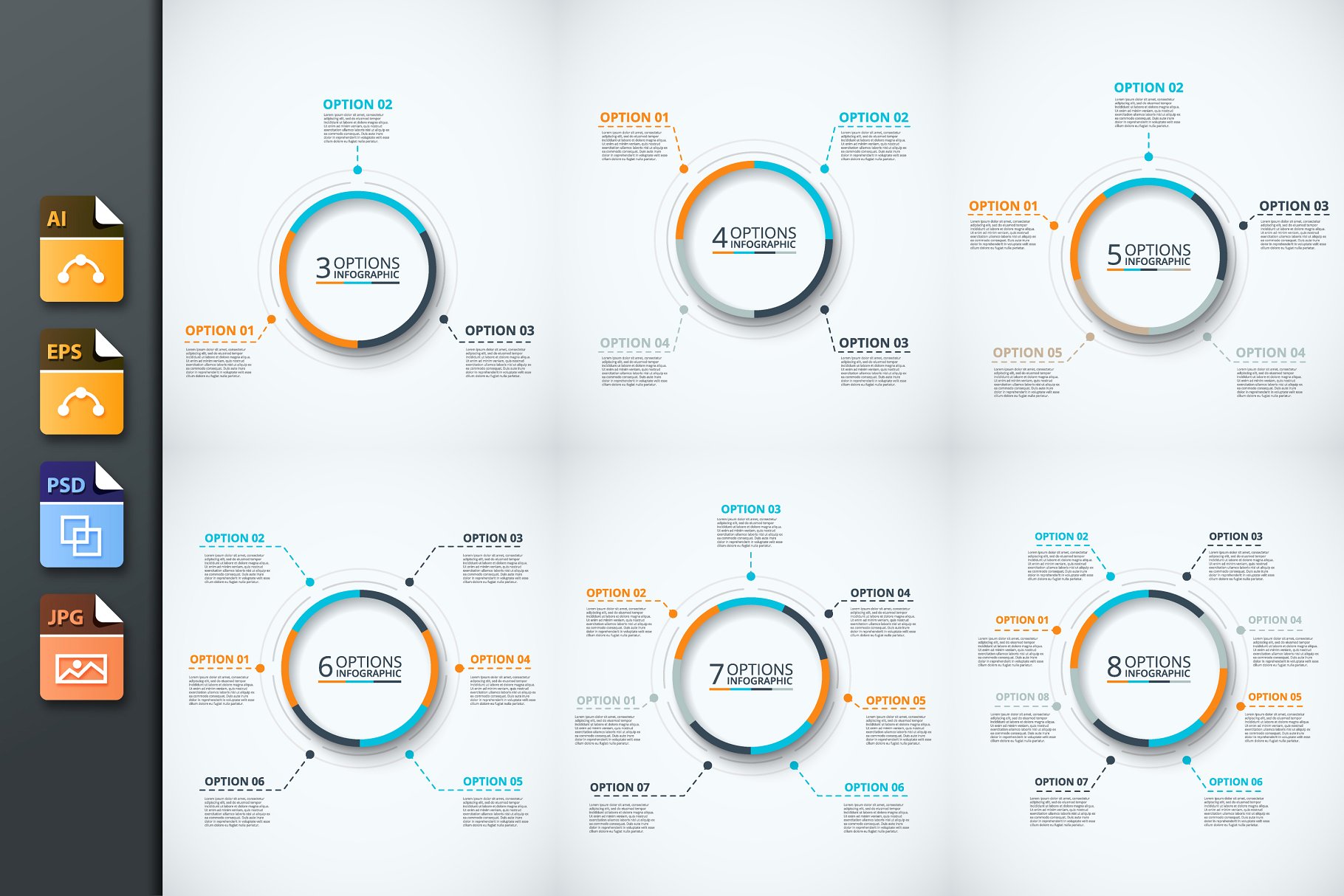 信息图表PPT素材 Infographics template set v.24
