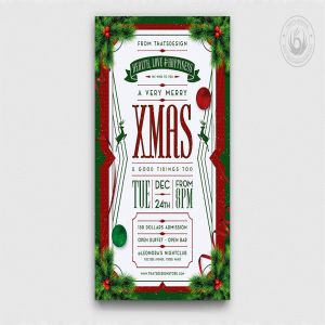 夜店俱乐部平安夜活动海报传单设计模板v8 Christmas Eve Flyer Template V8