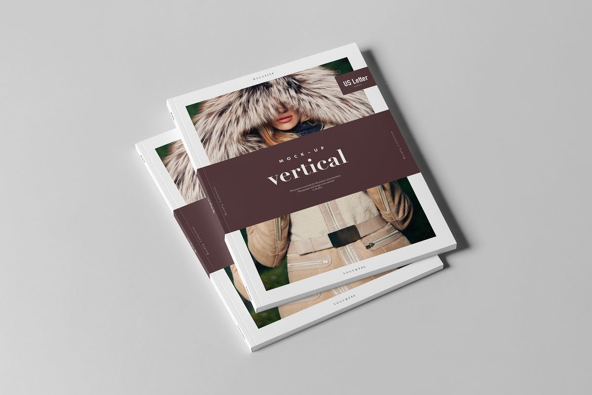 美国信纸规格杂志样机模板 US Letter Magazine Mock-up 3