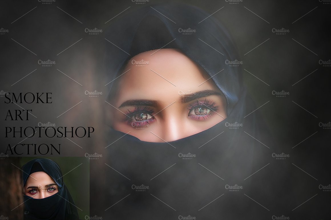 给照片添加烟雾效果ps动作