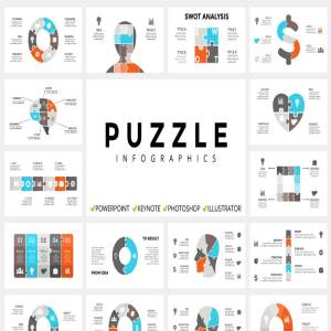 高科技主题信息图表模板 PUZZLE – Free Updates