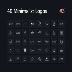 40款多用途的极简标志Logo模板V.3 40 Minimalist Logos Vol. 3插图1