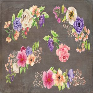 水彩手绘夏季混合花卉字母剪贴画PNG素材 Floral Alphabet: Mixed Summer Blooms插图6