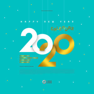 2020年新年快乐主题海报psd素材