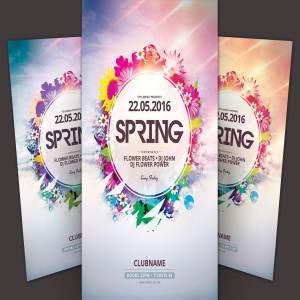 春天花卉传单海报模板 Spring Flyer Template