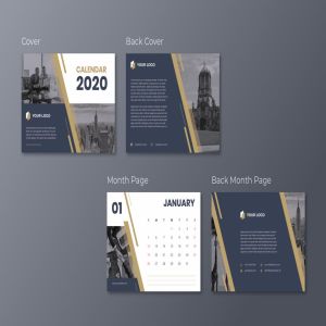 2020年企业定制活页日历设计模板 Corporate Calendar 2020插图2