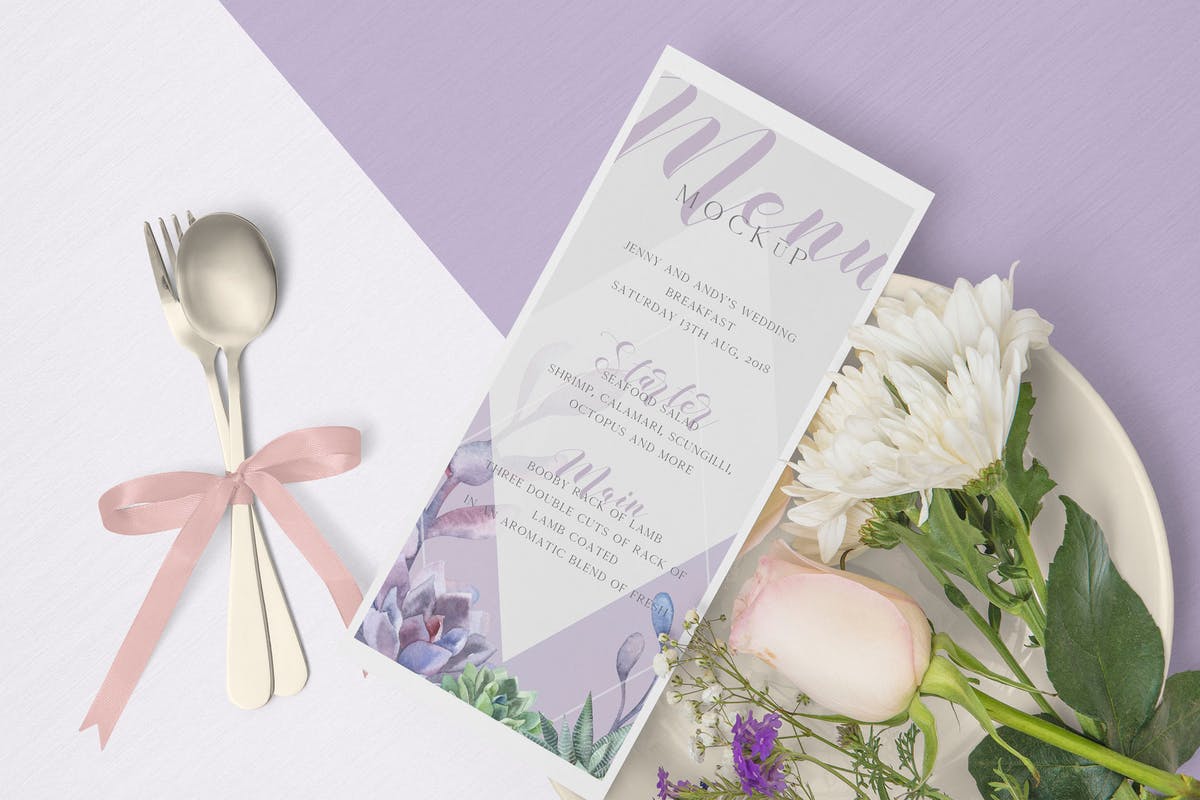 浪漫主题餐厅菜单设计PSD样机模板 Gorgeous Restaurant Menu Mockups