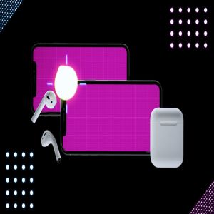 在线音乐APP设计效果图样机模板 Neon Music App MockUp插图11