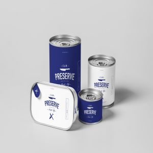 逼真金属罐头食品包装样机 Can Preserve Mock-up