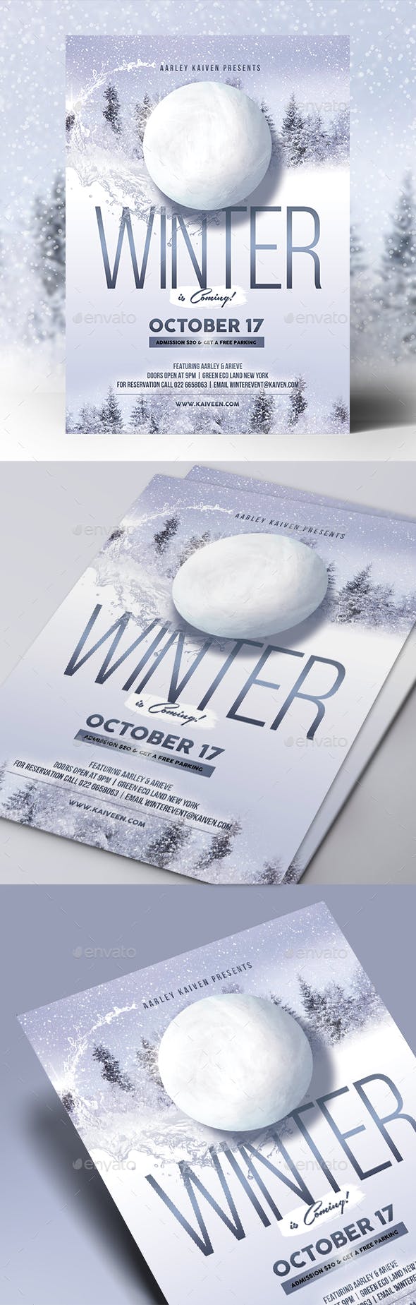 冬季活动宣传海报模板 Winter Event Flyer [psd]