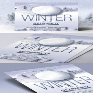 冬季活动宣传海报模板 Winter Event Flyer [psd]