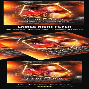 性感女士晚会派对海报模板 Ladies Night Party Flyer [psd]