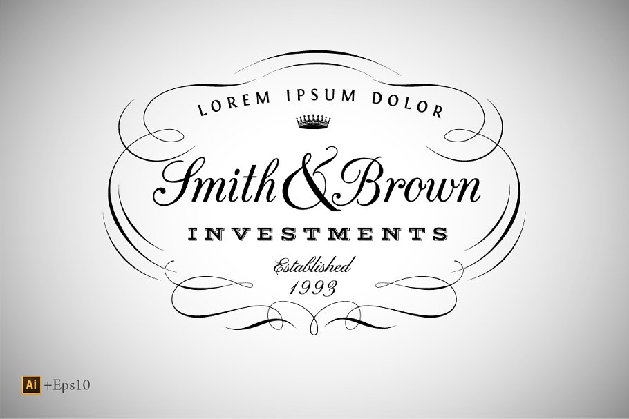 海报、葡萄酒复古书法标签  Vintage Calligraphic Label