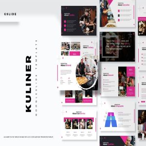 西餐西式美食品牌介绍谷歌幻灯片模板 Kuliner – Google Slides Template