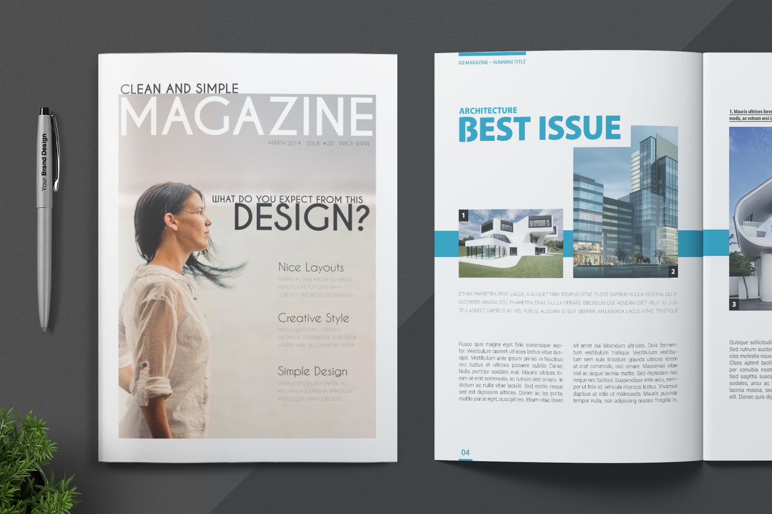 建筑设计主题杂志设计INDD模板 Magazine Template