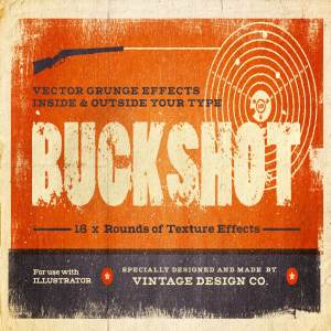 复古做旧印刷文本效果AI动作 BUCKSHOT Vector Type Effects