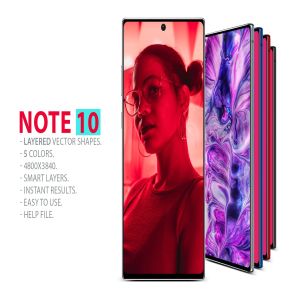 三星Note 10手机样机分层PSD模板 Note 10 Layered PSD MockUps